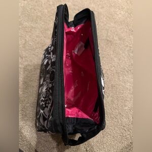 Large Thirty-One Black and White Cosmetic Bag with Lined Interior